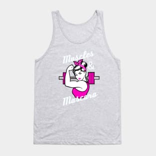 Muscles and Mascara barbell girl Tank Top